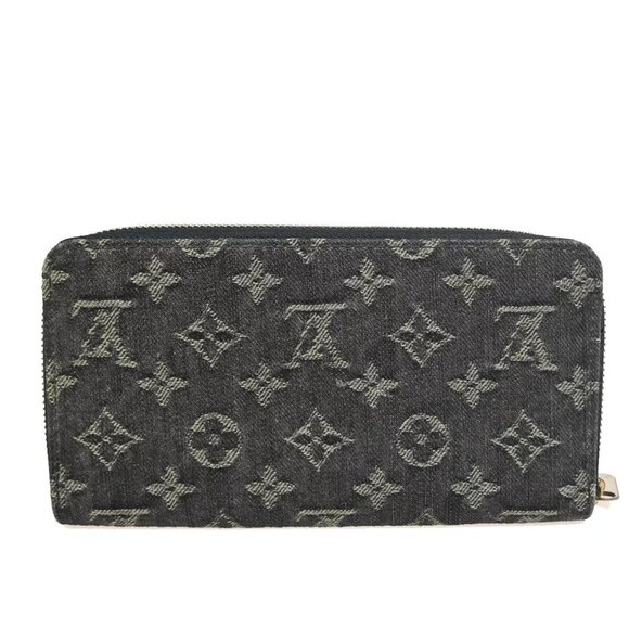 LOUIS VUITTON Zippy Round Long Wallet Monogram Denim Leather Blue - Picture 9 of 15